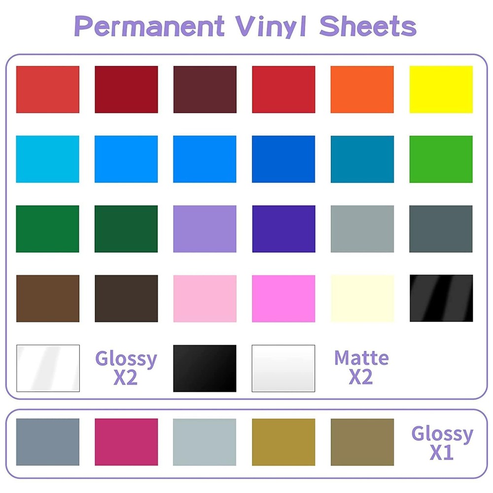 Lya Vinyl 65 Pack Permanent Vinyl, Self Adhesive 12" x (65 Pack), Multi