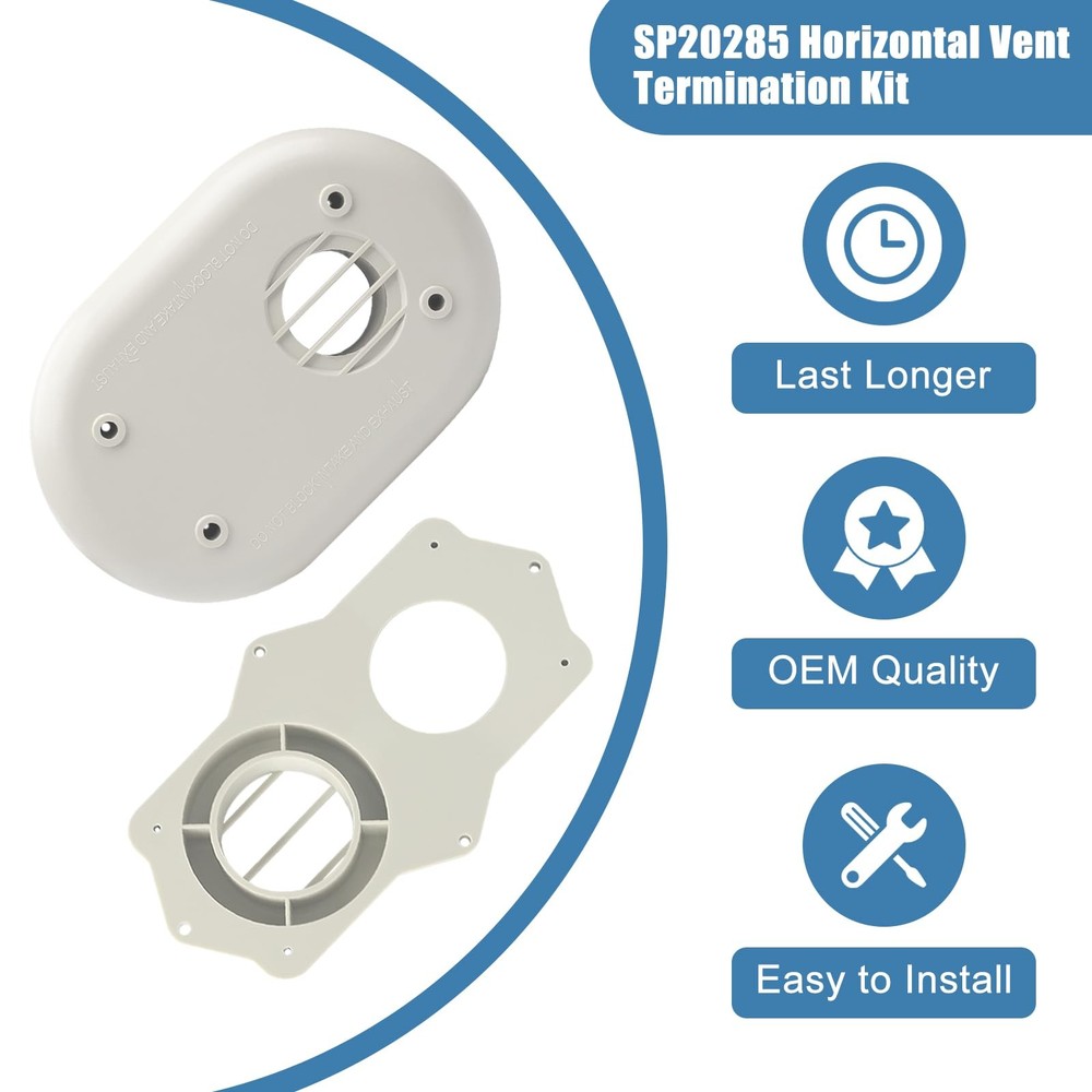 SP20285 Horizontal Vent Termination Kit for Tankless Gas Water Heater,With Sc...