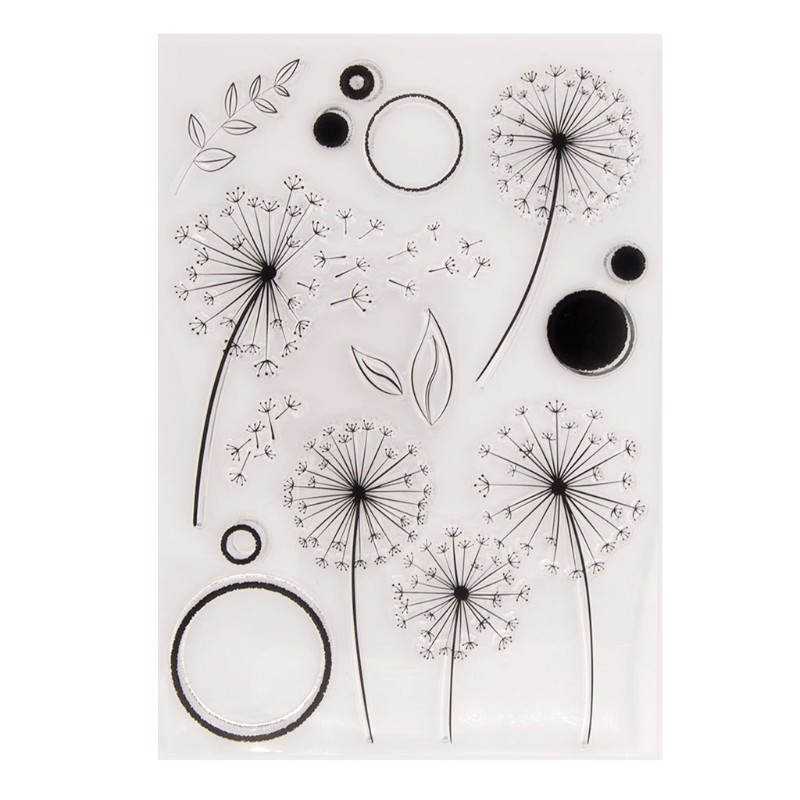 Scrapbooking Decorative Stencil Reusable Clear Dandelion Stamp for Scrapbooks