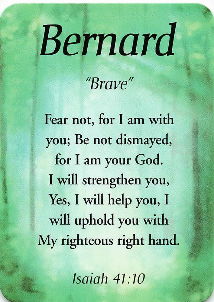 Bernard "Brave" Keepsake Name Meaning Card with Verse