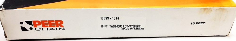 Peer Chain 10 Foot Roller Chain 16BSS NOS