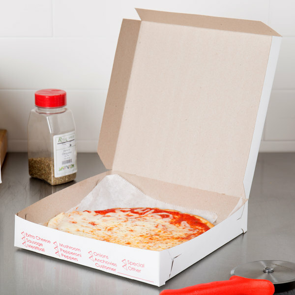 100 Pack Clay Coated Square Pizza Bakery Box Easy Stack Store Tuck Style Lid