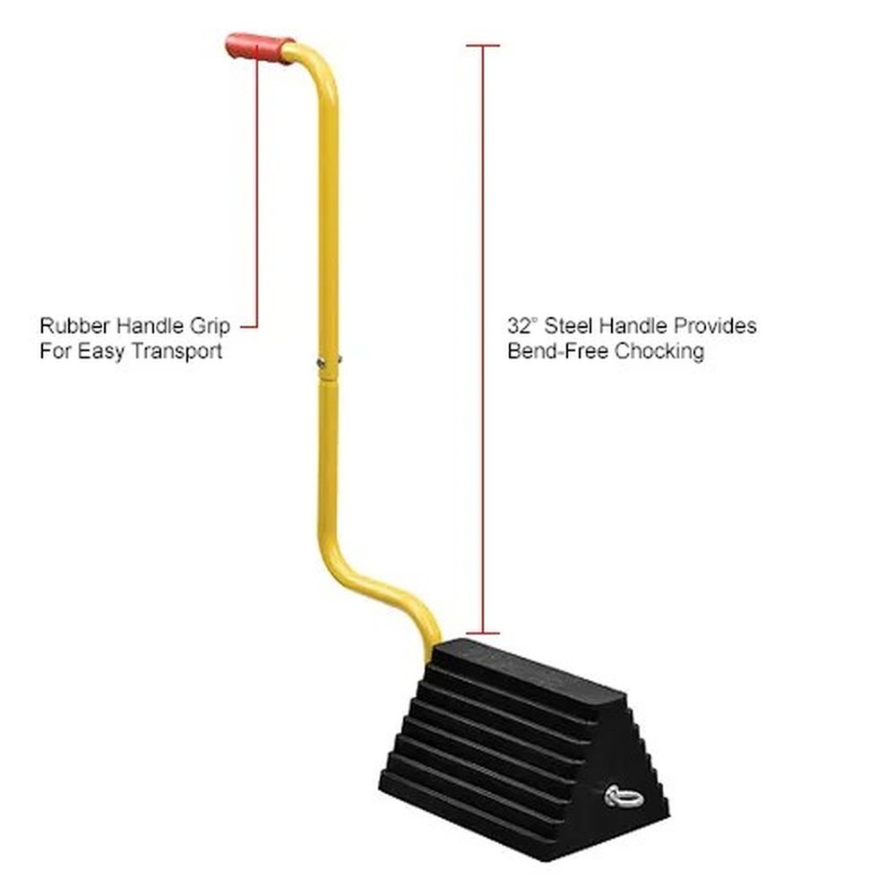 Global Industrial? Molded Rubber Wheel Chock With Handle