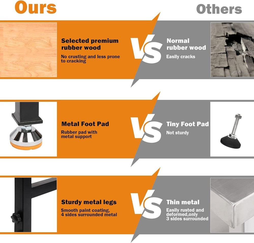 Workbench, Outle 2000 Heavy LBS 70" Work Power Adjustable Table Height Duty with