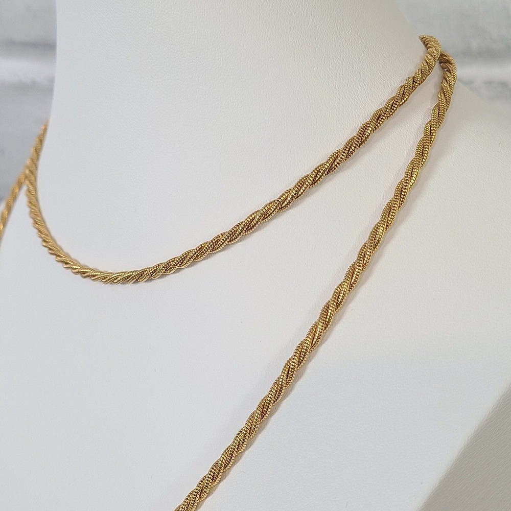 Monet Necklace Gold Tone Rope Wrap Chain Twisted