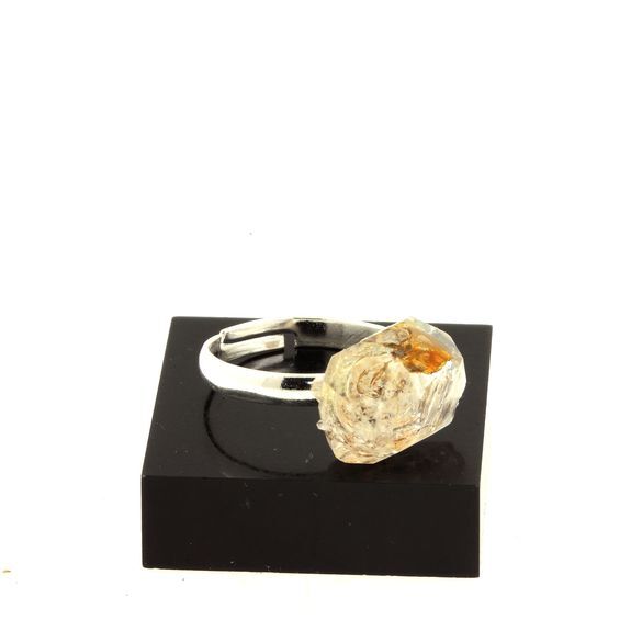 Raw Petroleum Quartz Ring. 14.52 Ct. Adjustable Size.