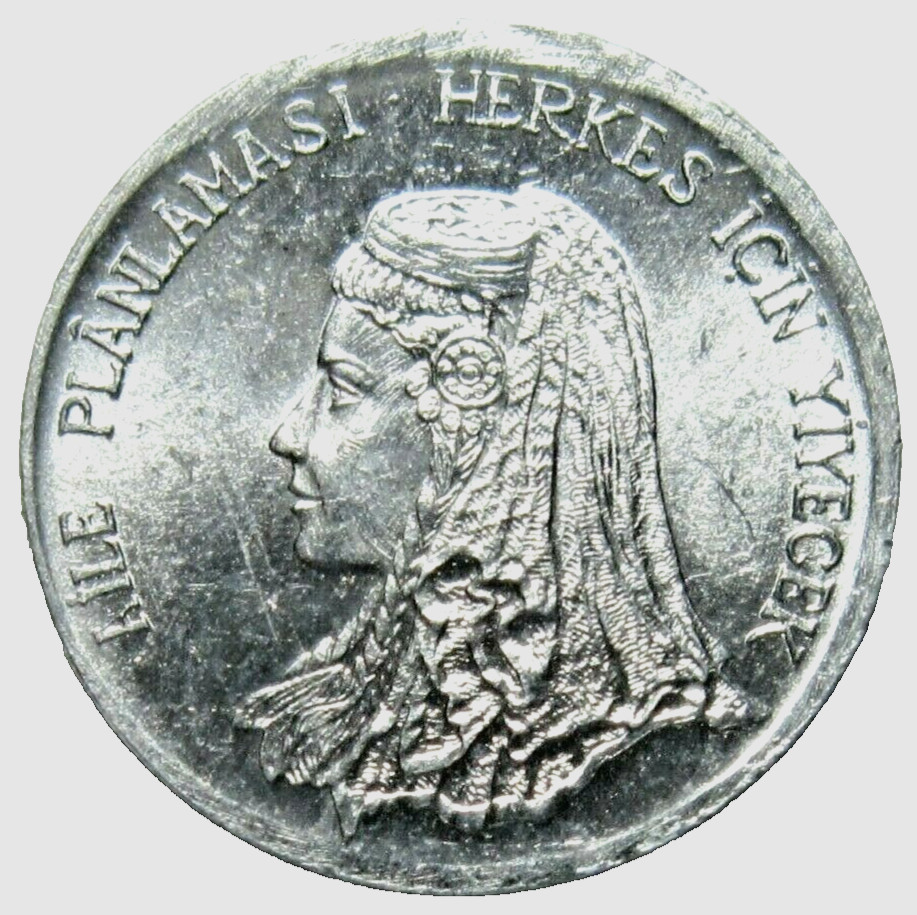 TURKEY.  5  KURUS, 1975 F.A.O. UNCIRCULATED.