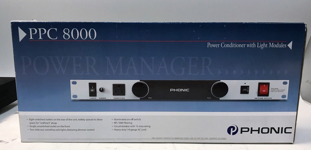PHONIC PPC8000 POWER CONDITIONER AND LIGHT MODULE