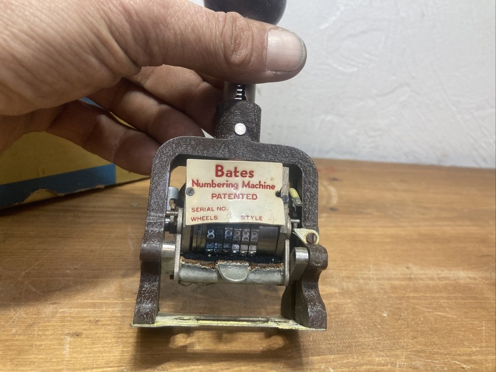 Vintage Bates Numbering Machine 6 Wheel Stamper