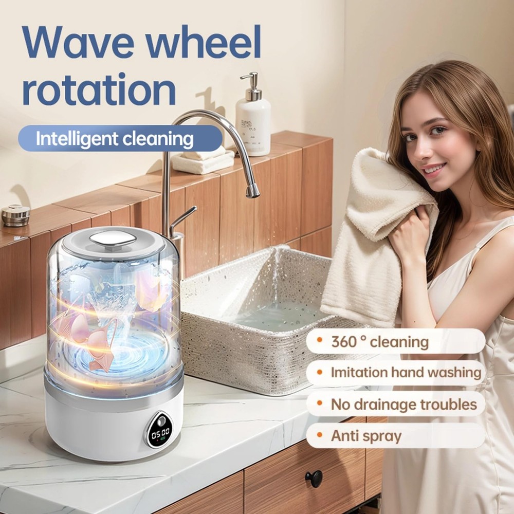 Portable Washing Machine, Compact Mini Washing Machine for Delicates & light ...