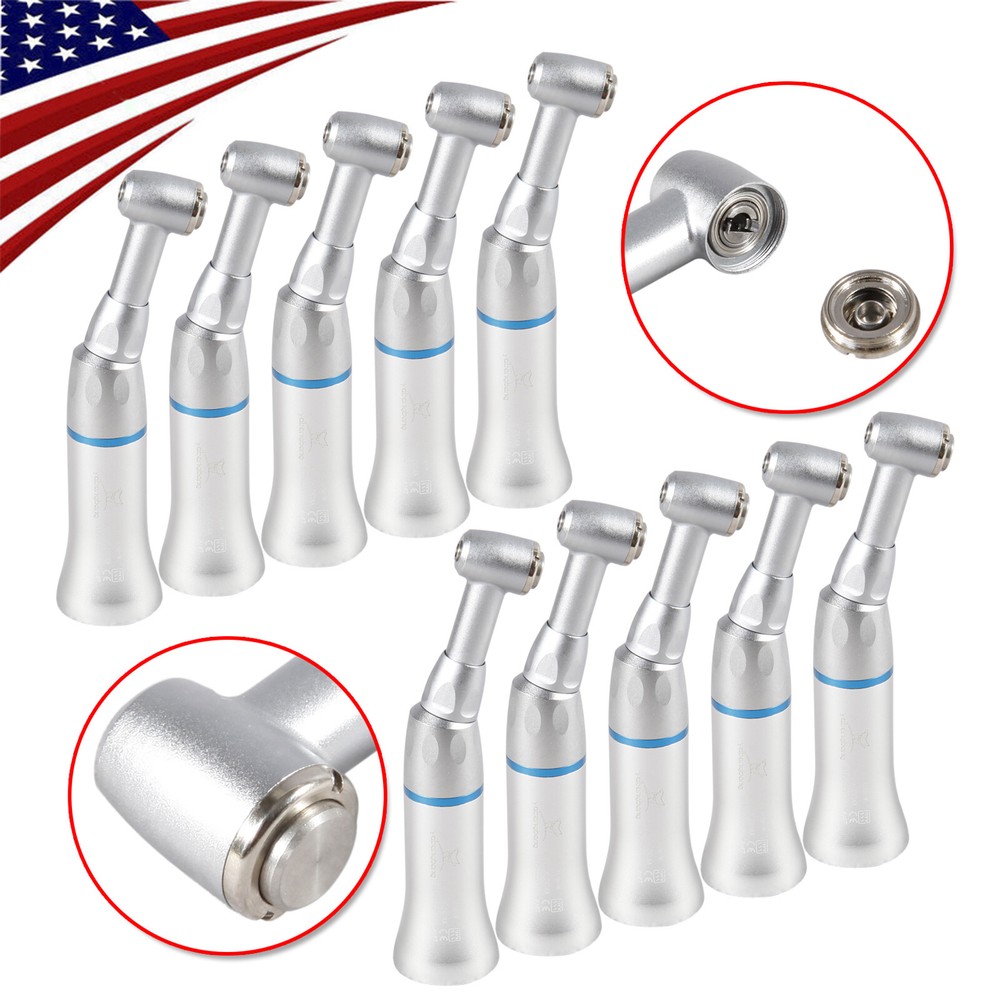 10*Dental Low Speed Contra Angle Handpiece Push Button E-type fit NSK NEW