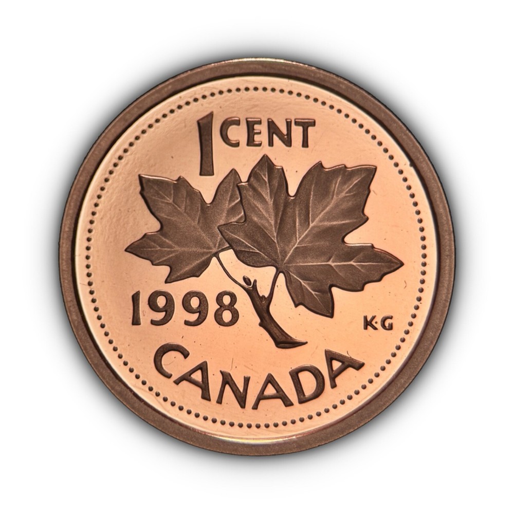 CANADA. 1998, 1 Cent - QEII, Maple Leaf, Frosted Proof 2
