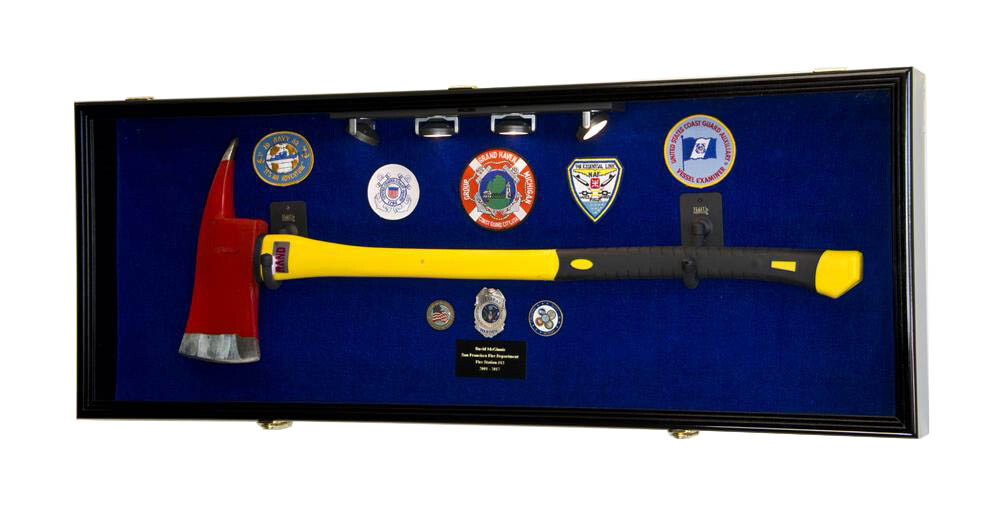 Firefighter Fireman Axe Display Case Cabinet Holder - 98% UV Lockable Fire Men