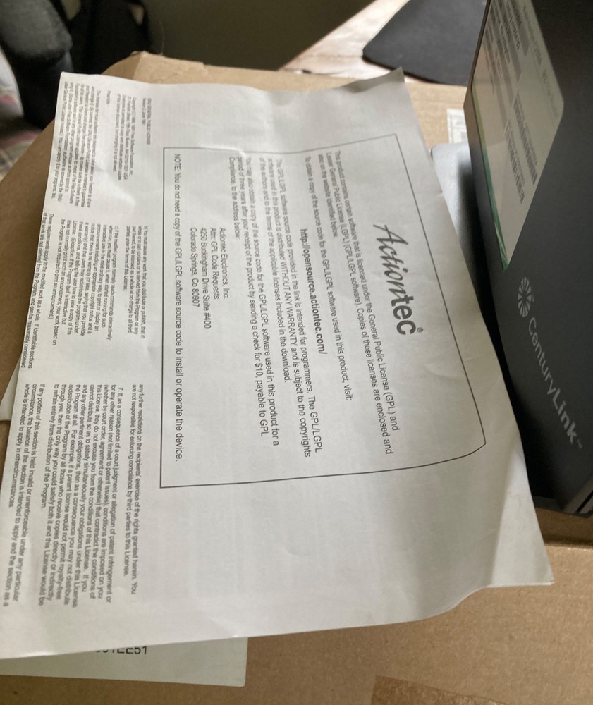 Century Link Actiontec C2300A AC Powered - Gateway Router