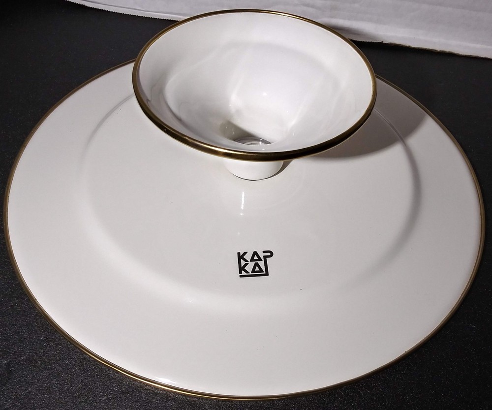Flashback Footed Cake Serving Plate Enamelware Retro Funky Made In Turkey