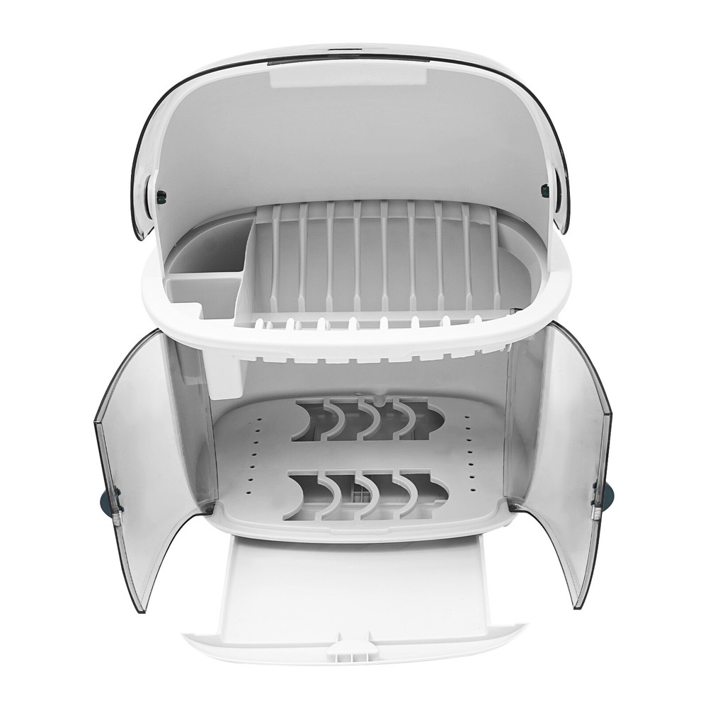 2 Tier Plastic Drying Rack for Kitchen, Dish Drying Rack 2-tier Dish Drying Rack