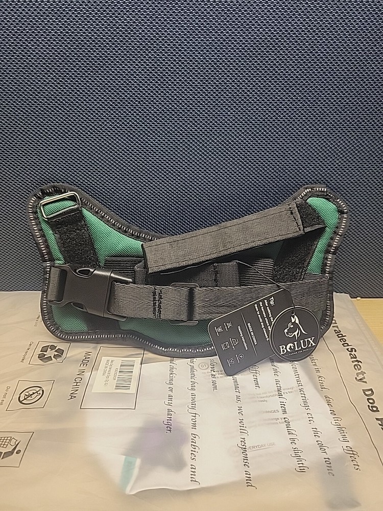 Bolux Dog Harness Medium No-Pull Reflective Breathable Adjustable DARK GREEN A27