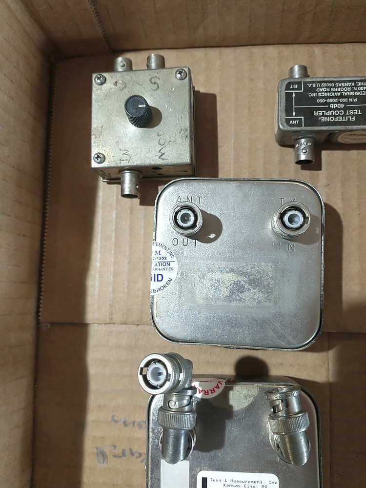 Lot of (10) Variable Attenuators And Testing Connection Blocks