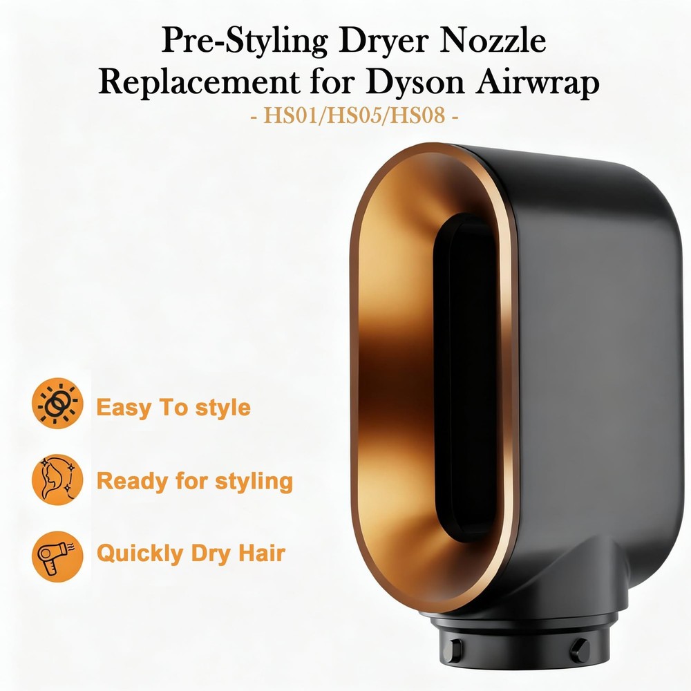 Pre-Styling Dryer Attachment Nozzle Replacement for Air wrap Nickel/Copper