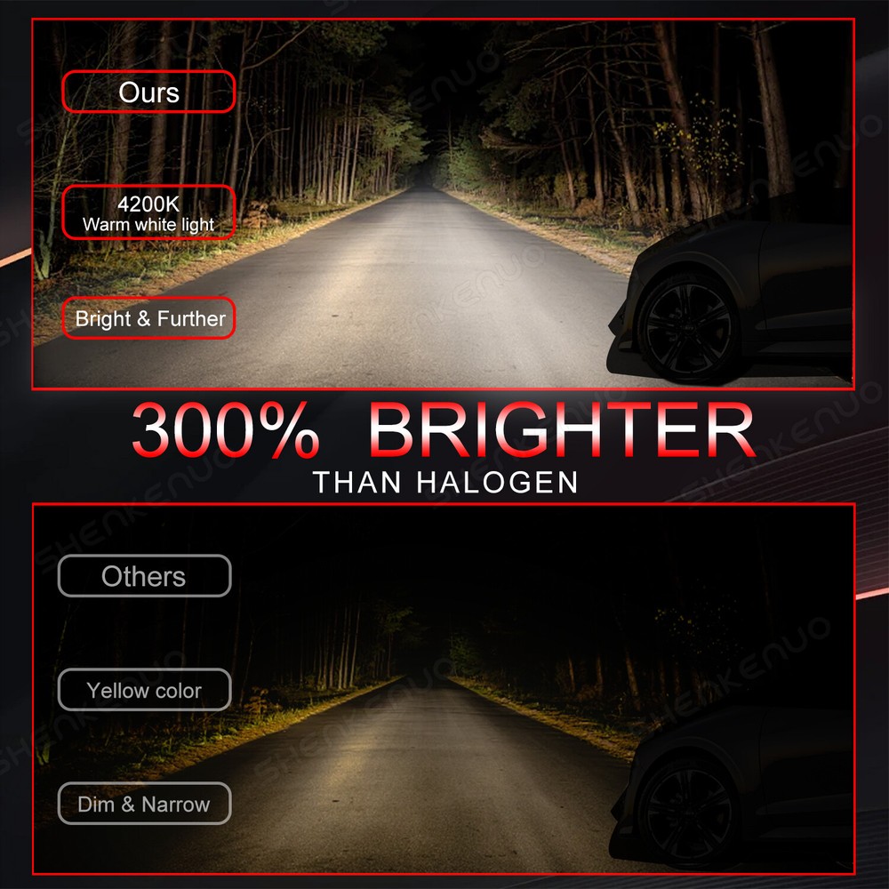H11 White Low Beam Headlight LED Light Bulbs For 2009-2013