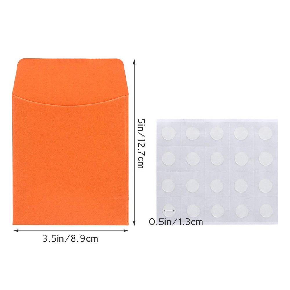 120 Pieces Small Envelopes Library Card Non-Adhesive Packets Envelopes with 1...