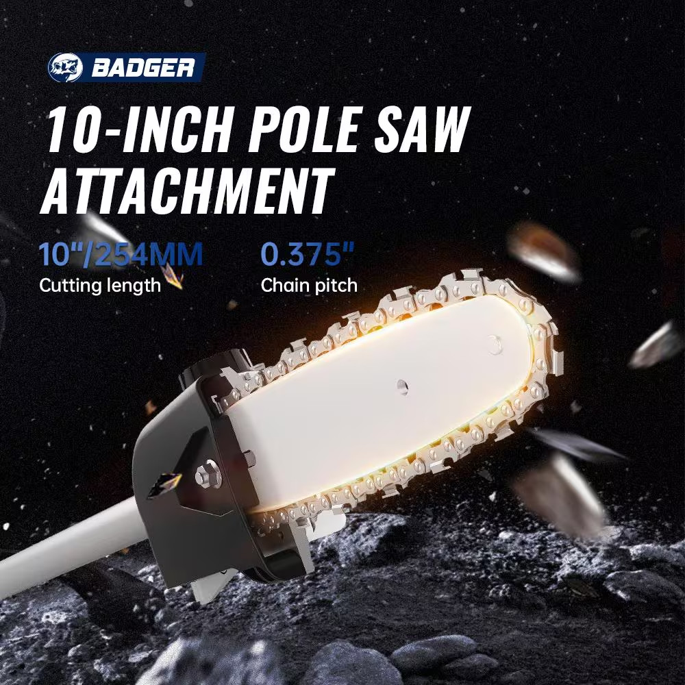 10 In. Pole Saw with 30 In. Shaft Universal Attachment, Fixed Pole