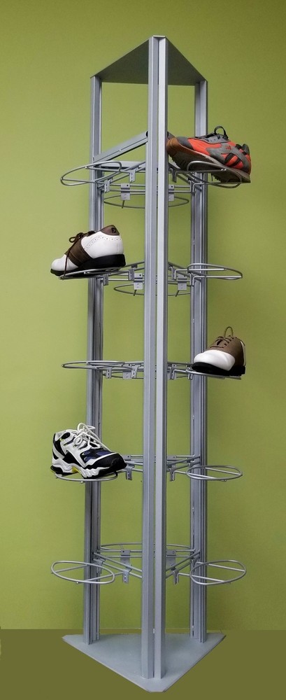 Only Hangers Modern Slat/Grid Shoe Tower Display