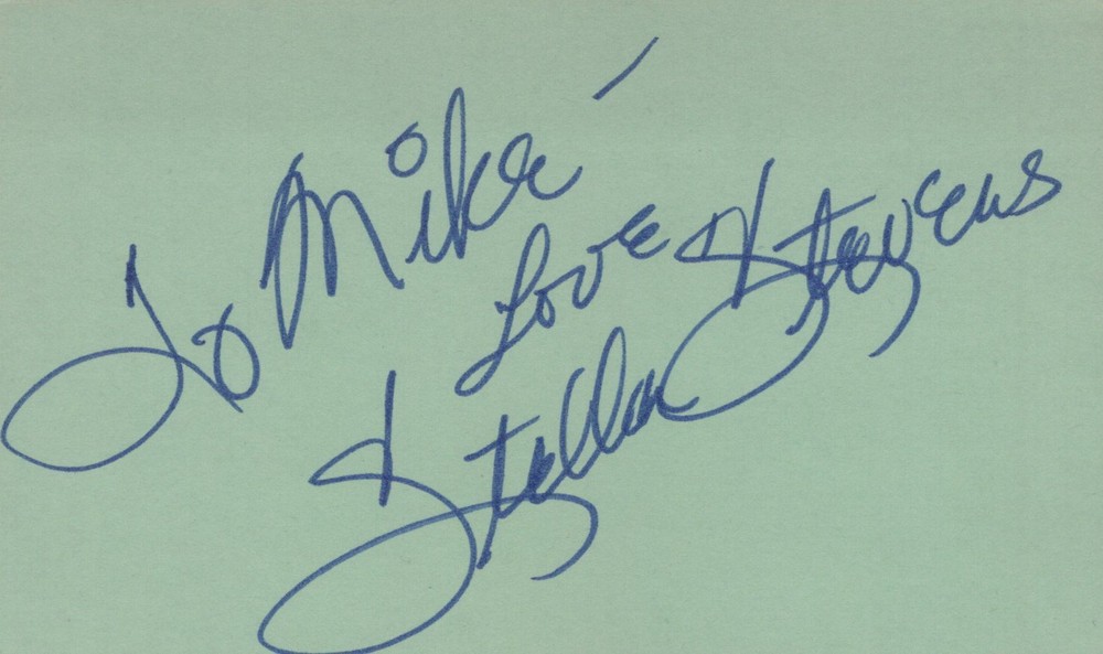Stella Stevens signed 3x5 card Vintage
