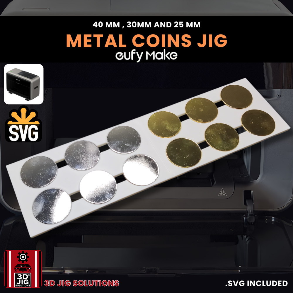 EufyMake E1 UV Printer Jig | Challenge Coin & Pendant Template