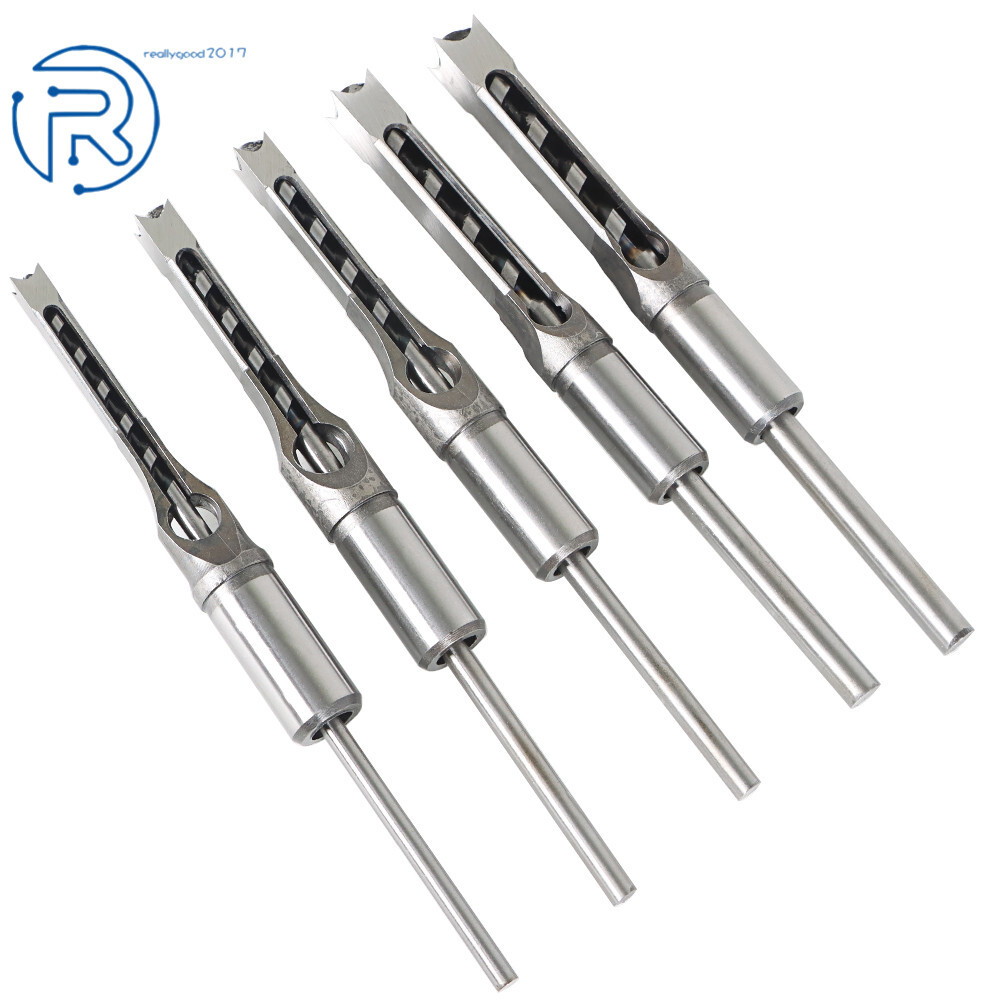 7Pack Square Hole Drill Woodworking Square Hole Tenon High Speed Chisel Bit New