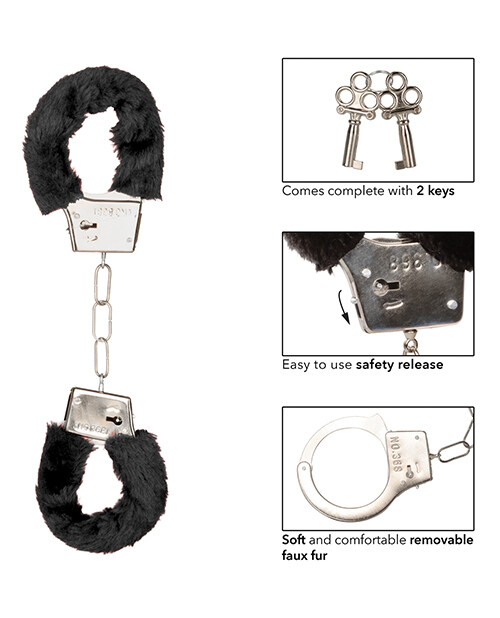 CalExotics Playful Furry Cuffs Black