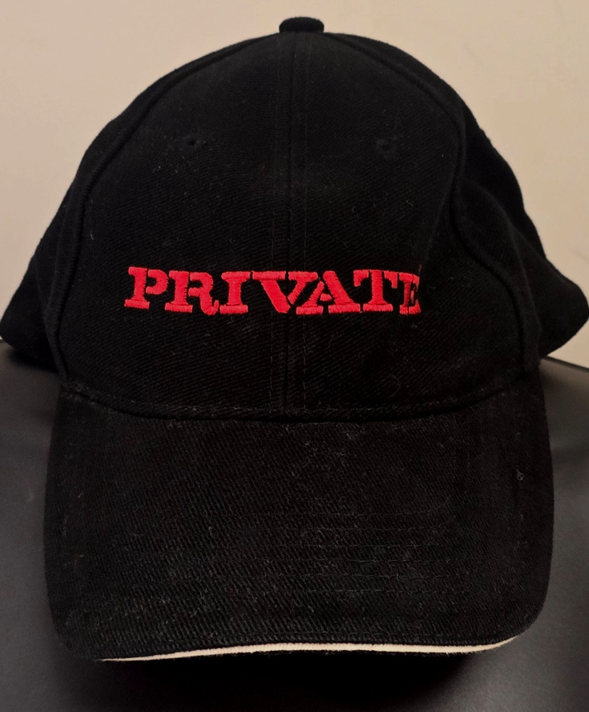 PRIVATE Logo Black Baseball Hat (Adjustable ) by Slazenger