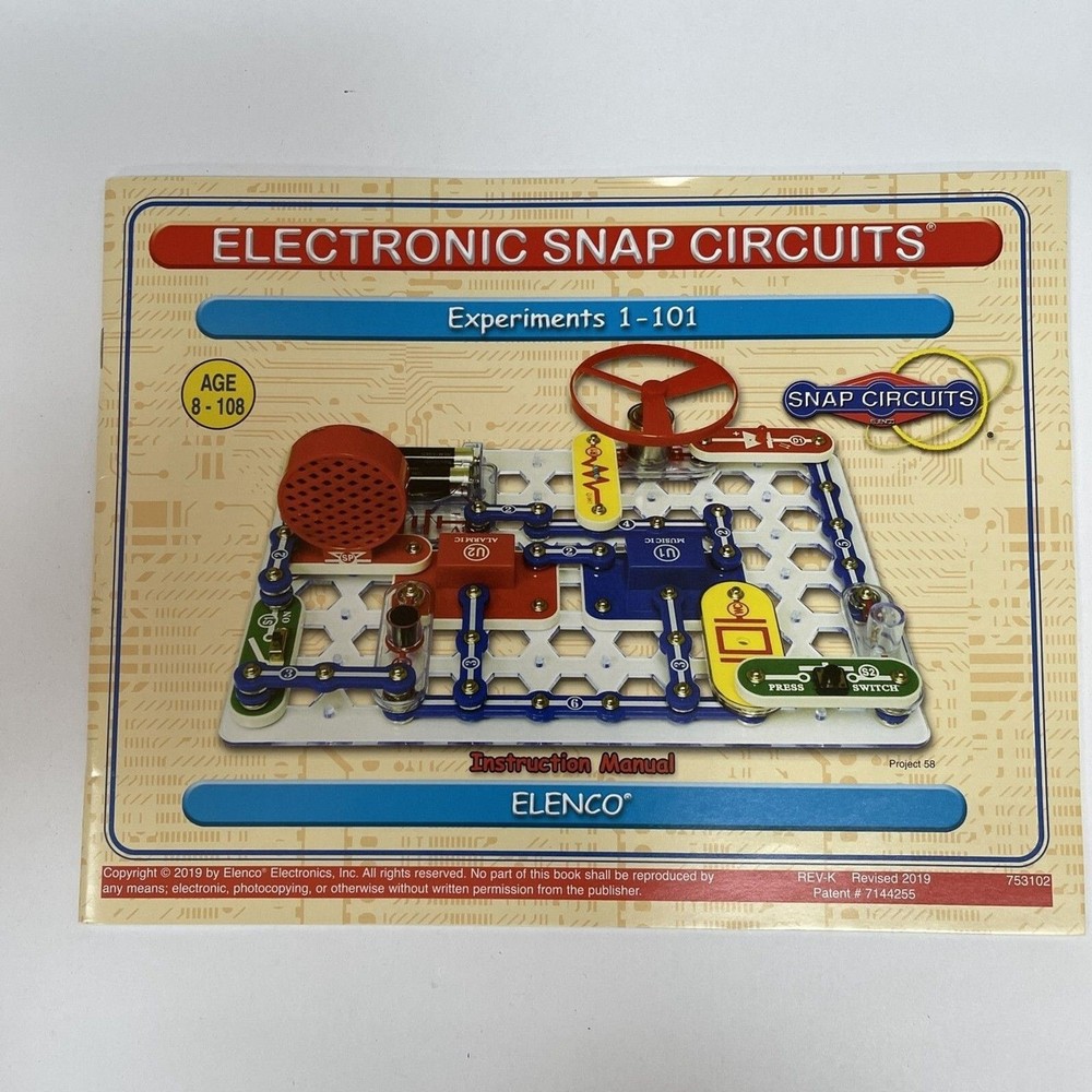 Elenco Electronic Snap Circuits Instruction Manual Projects 1-101