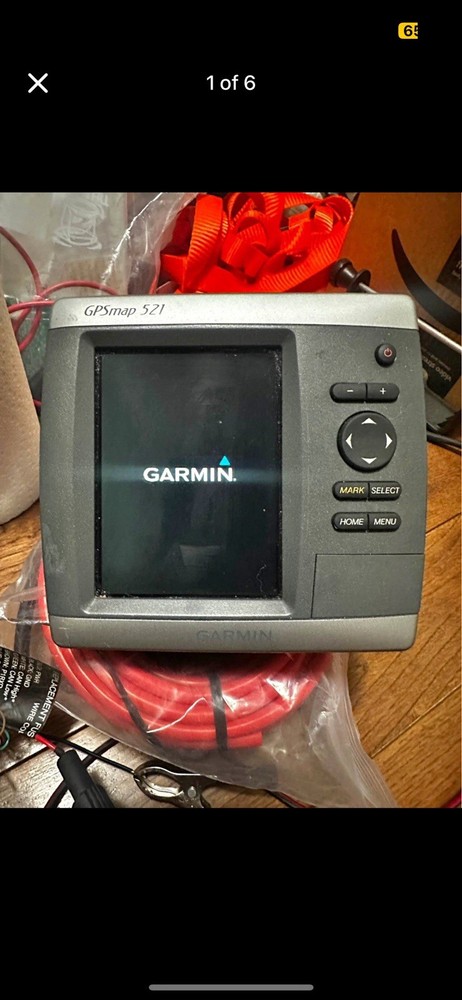 Garmin GPSMAP 521 Chartplotter Fishfinder w/ Mount, Cable, Cover & Chart Card