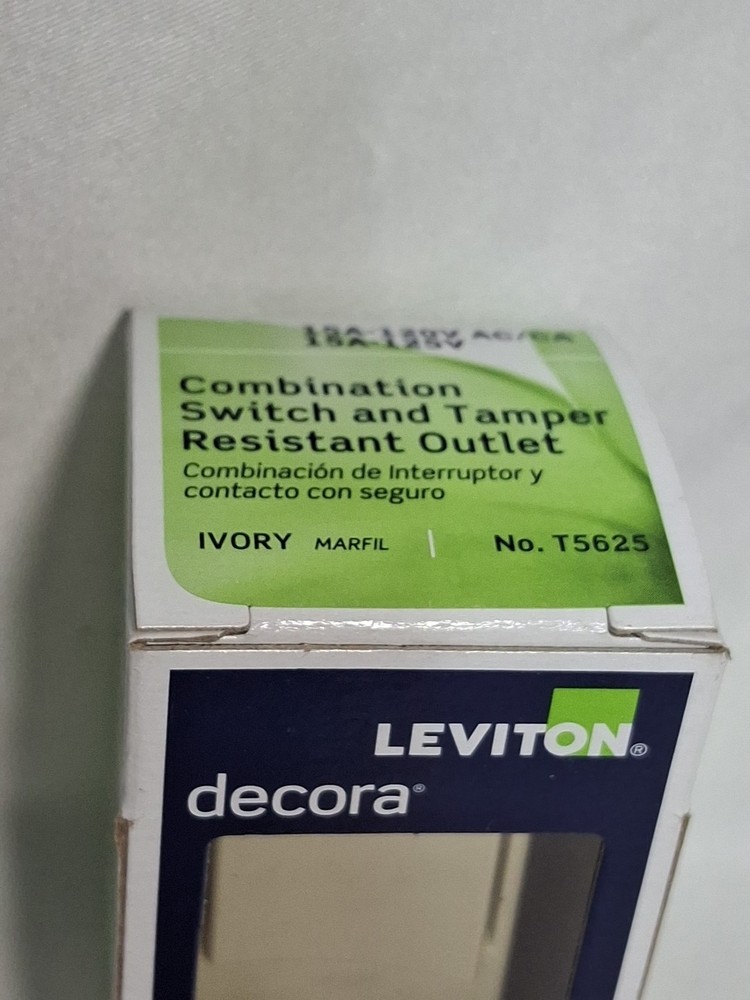 Leviton 15 Amp Ivory Single Pole Switch & Receptacle Combination, S01-T5625-ISP