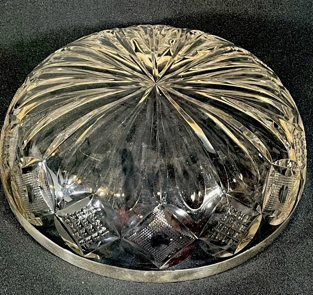 An 19thC Silver Mounted Cut Glass Centrepiece Bowl Hallmarked