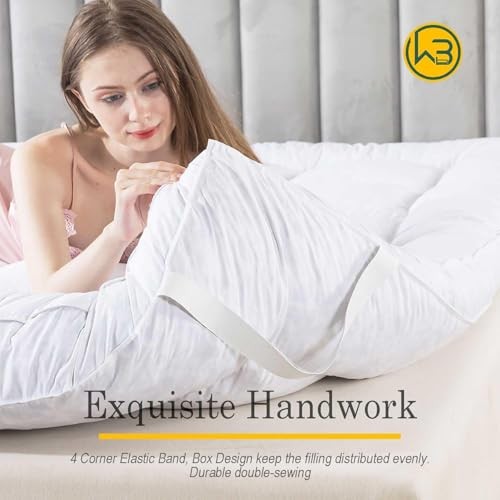 3 Inch Feather Bed Mattress Queen 3in White(handcrafted Cube Stitching)