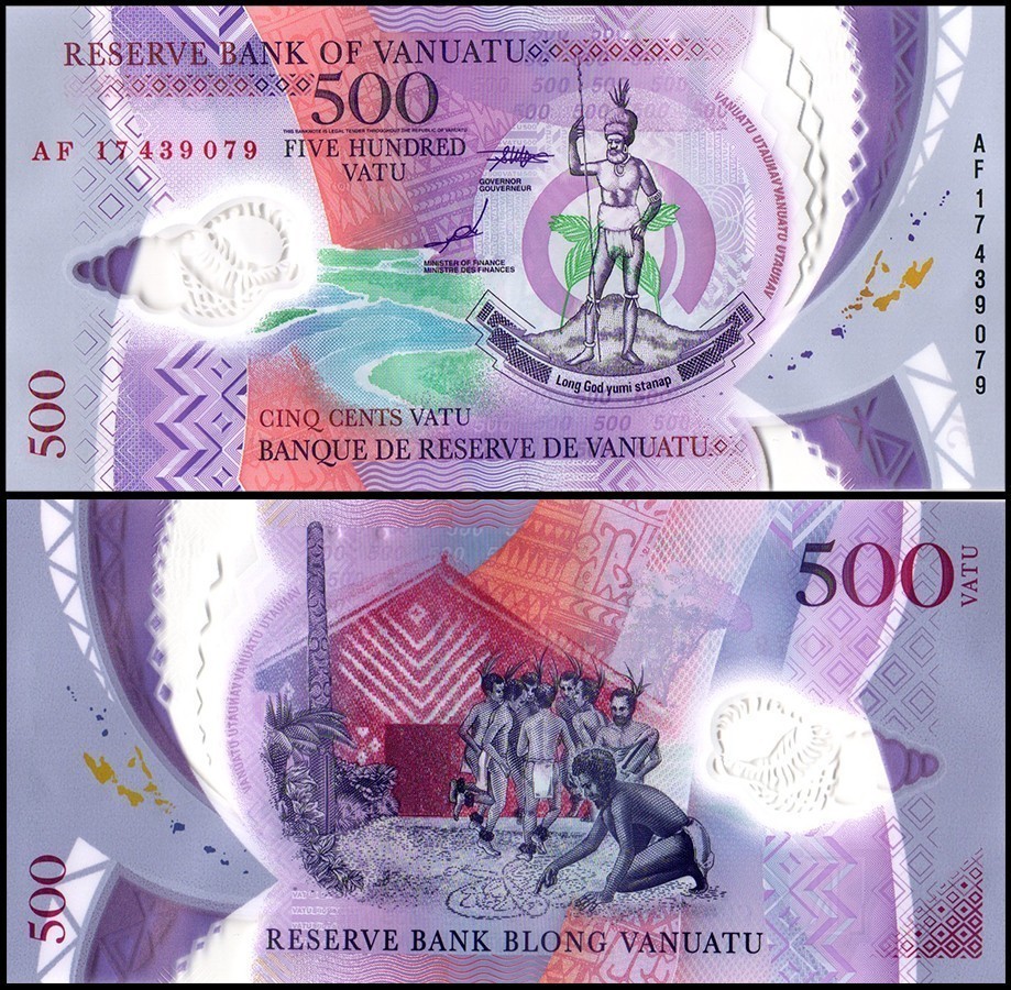 Vanuatu 500 Vatu, 2017, P-18a.2, UNC Polymer, X 10 PCS