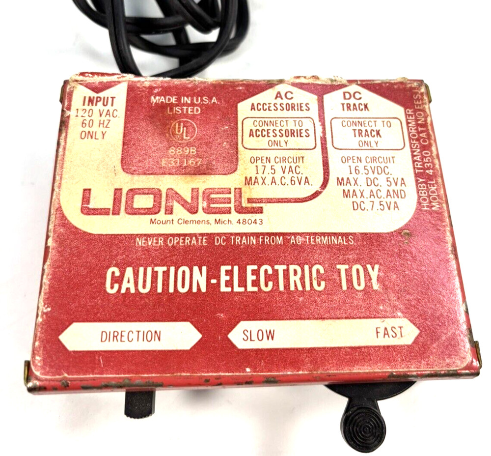 Lionel Power Pack Model 4350 Hobby Transformer
