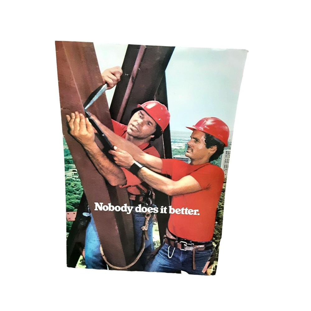 1982 Winston Cigarettes Construction Men Original Print Ad vintage 80s