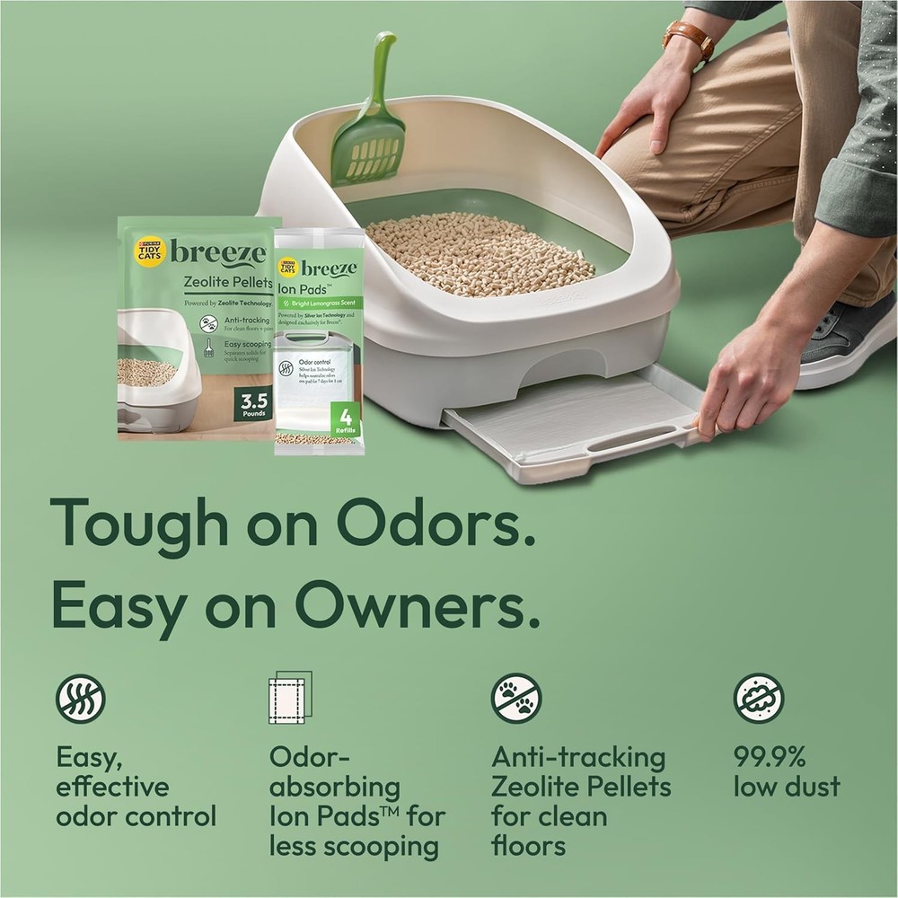 Multi Cat Litter Pad Refill - 8 Count Breeze Pads for Cat Litter Systems
