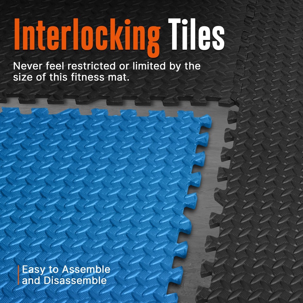 Thick Puzzle Exercise Mat, 6 Pcs EVA Foam Interlocking Tiles Protective Floor...
