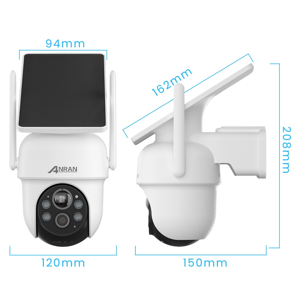 ANRAN Solar Wireless Security Camera System Battery Powered 4K Spotlight+64GB