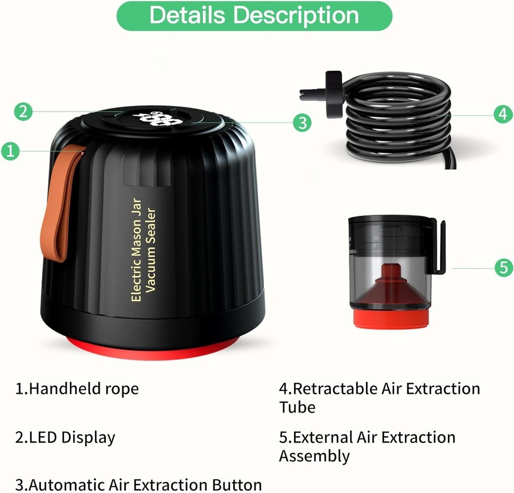 Mason Jar Sealer Accessory Hose Compatible Vacuum Pump