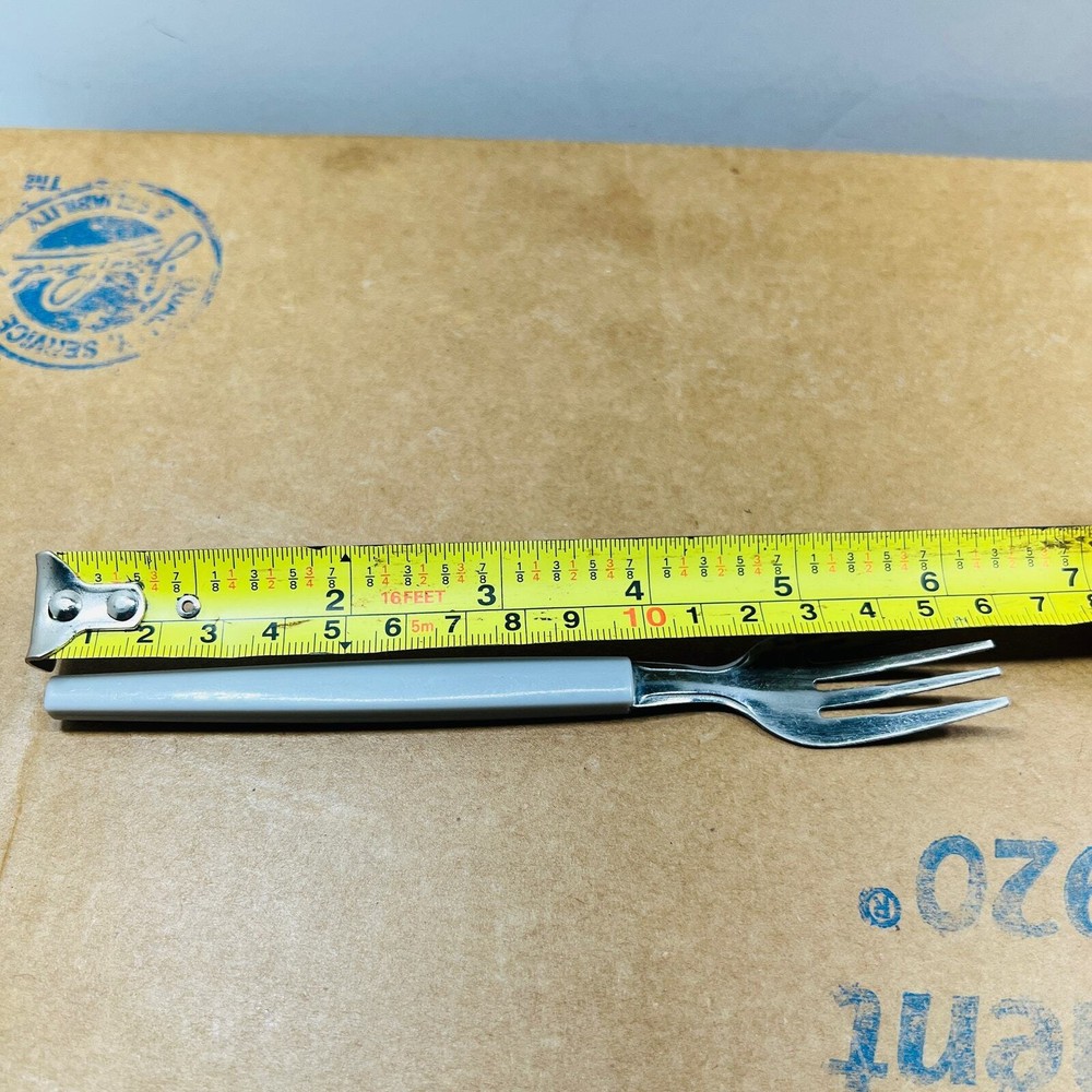 MCM 4 stainless fruit baby forks gray Plastic Handle Flatware Silverware kitchen