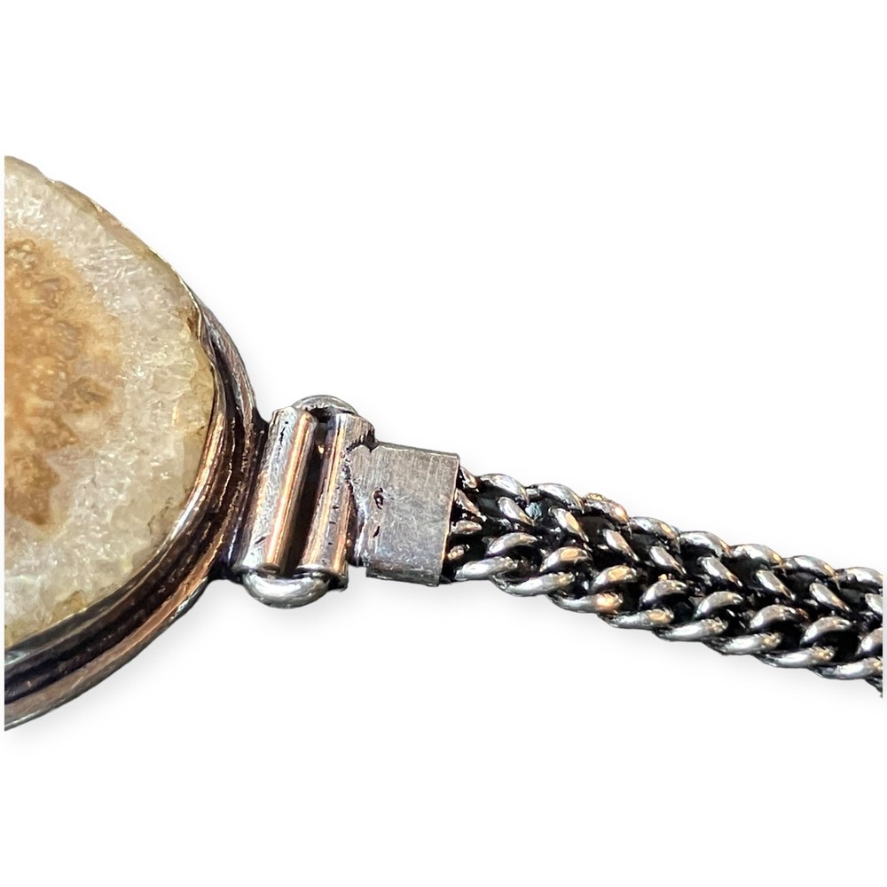 Handmade Geode Solar Agate Round Stone 9" Bracelet