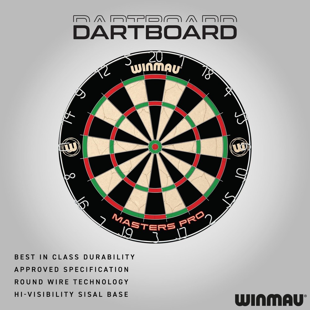 Winmau Darts Masters Pro Premium Bristle Dartboard Set Includes Dart Board,...