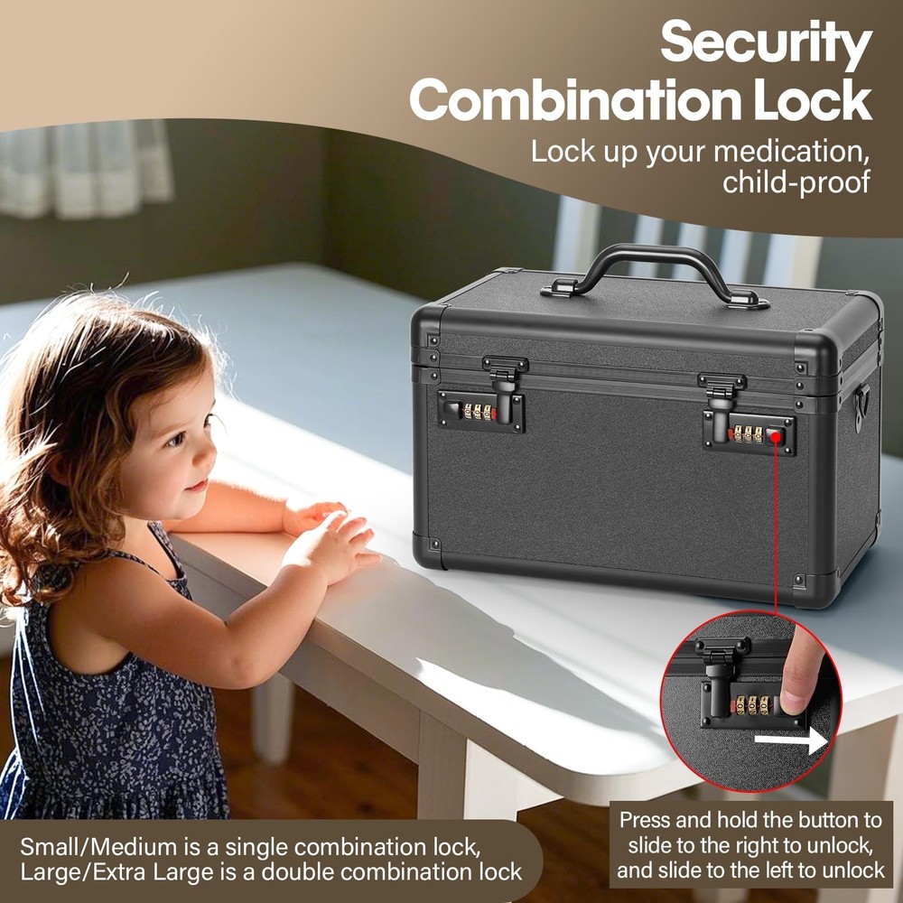 Large Lock Box - Security Combination Lock Box, Locking Storage Case for Pers...