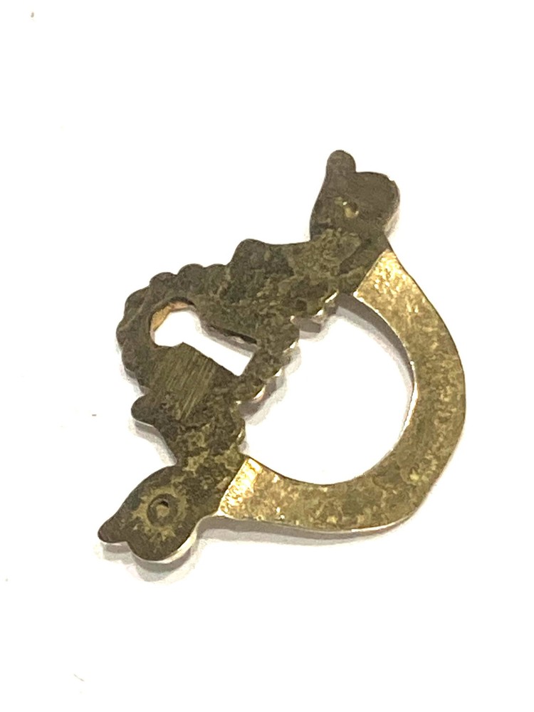 Drawer Pull With Horizontal Keyhole Floral Cast Brass Handle Small