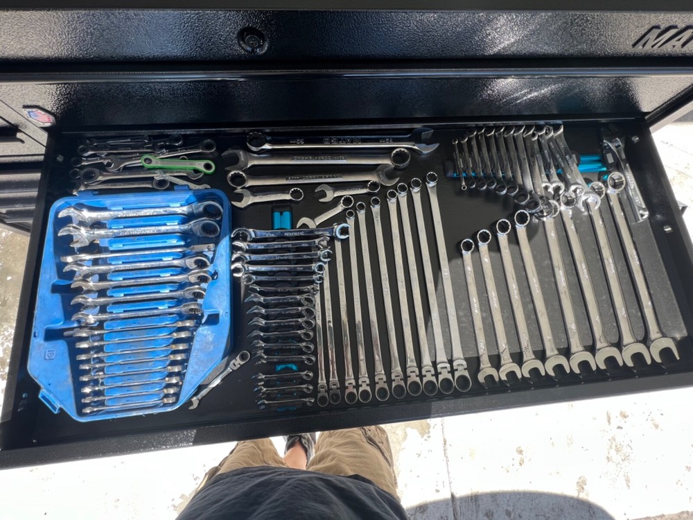 Matco 4S Triple Bank tool box with tools. Snap-On, Matco, Cornwell, Mac Tools.